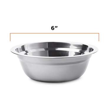 Stainless Steel Bowl Set - 6 inch Ultra-Portable Dinnerware 4 Pack Round BPA Free Bowls with Mesh Tr...