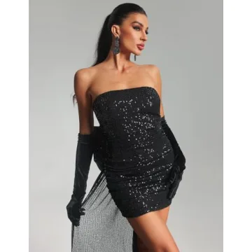 BELLA BARNETT Sparkly Corset Sequin Dress Elegant Cocktail Attire