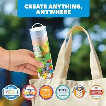 PLUS PLUS 240 Piece Interlocking Building Blocks for Kids, Open Ended Connecting Toys, STEM Bin Classroom Mini Manipulatives - Easter Mix Play Tube