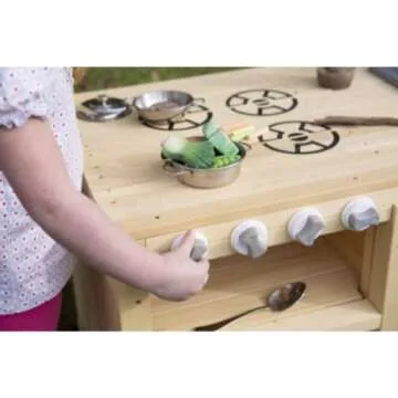 HearthSong Wooden Mud Kitchen for Creative Sensory Play
