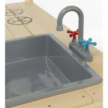 HearthSong Wooden Mud Kitchen for Creative Sensory Play