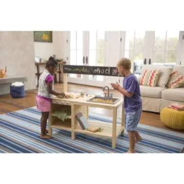 HearthSong Wooden Mud Kitchen for Creative Sensory Play