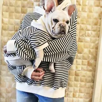 HQREA Striped Dog Hoodie for Small Dogs - Fashionable Pullover