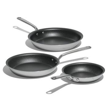 Made In Cookware - ProCoat Non Stick 3 Piece Frying Pan Set (Includes 8",10",12") - 5 Ply Stainless ...