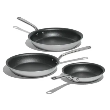Made In Cookware - ProCoat Non Stick 3 Piece Frying Pan Set (Includes 8",10",12") - 5 Ply Stainless ...