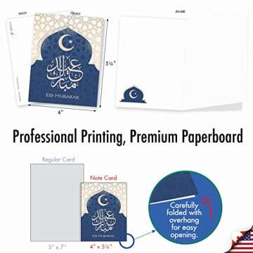 Assorted Eid Mubarak Notes Set - 20 Cards & Envelopes