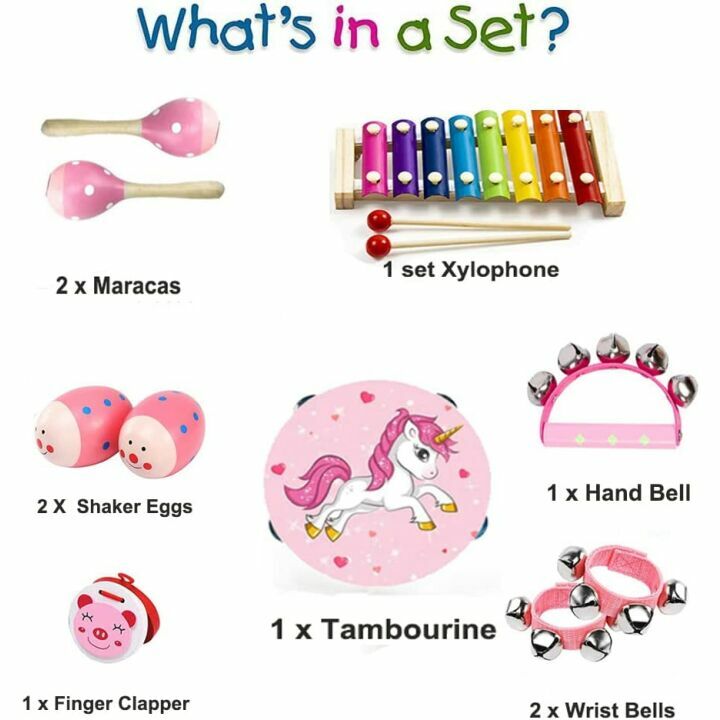 12pcs Kids Wooden Percussion Instruments Set