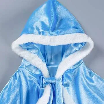 Charming Fur Hooded Cape for Girls 10-12 Years