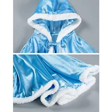 Charming Fur Hooded Cape for Girls 10-12 Years