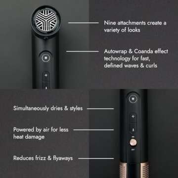 ion Luxe 8In1 Airstyler Pro, Interchangeable Hair Dryer & Curler for All Hair Types