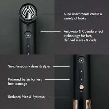 ion Luxe 8In1 Airstyler Pro, Interchangeable Hair Dryer & Curler for All Hair Types
