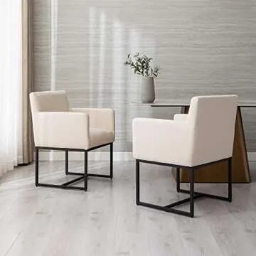 Wahson Modern Cream Dining Chairs Set of 2 - Stylish Comfort