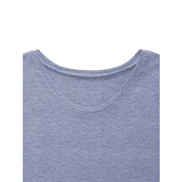 MIROL Women's Cap Sleeve Tank Tops U Neck Solid Color Casual Shirts Loose Fit Basic Blouse