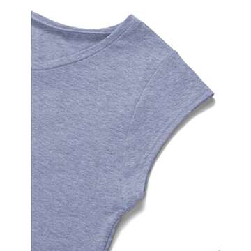 MIROL Women's Cap Sleeve Tank Tops U Neck Solid Color Casual Shirts Loose Fit Basic Blouse