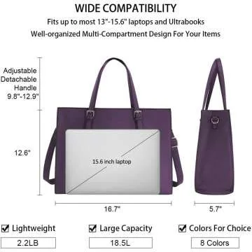 Lightweight 15.6 Inch Laptop Bag for Women