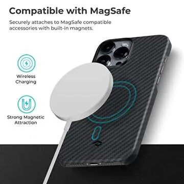 pitaka Magnetic Case for iPhone 13 Pro-6.1 Inch [MagEZ Case 2] 100% Aramid Fiber Slim Fit iPhone 13 Pro Case MagSafe, 3D Grip Touch, Black/Grey (Twill)