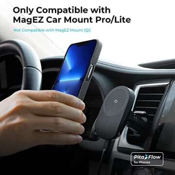 pitaka Magnetic Case for iPhone 13 Pro-6.1 Inch [MagEZ Case 2] 100% Aramid Fiber Slim Fit iPhone 13 Pro Case MagSafe, 3D Grip Touch, Black/Grey (Twill)