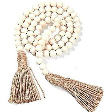 57inch Rustic Wood Bead Garland for Home Decoration