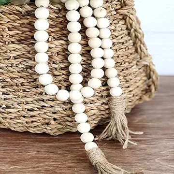 57inch Rustic Wood Bead Garland for Home Decoration