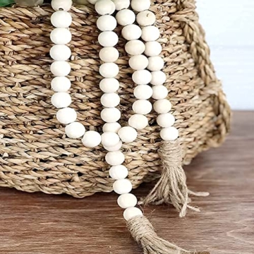 57inch Rustic Wood Bead Garland for Home Decoration
