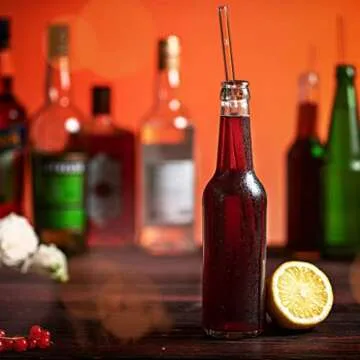 Halm Glass Straws – 6x 12 inch Long Replacement Straw for Stanley Quencher Cup 40 oz & 30 oz Plastic-Free Cleaning Brush - Reusable Drinking Straw Dishwasher Safe - Made in Germany