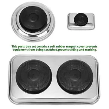 VASTOOLS Magnetic Tray Holder 3pc for Tools & Parts Organization in Steel