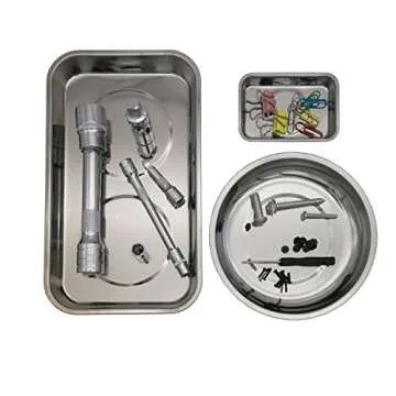 VASTOOLS Magnetic Tray Holder 3pc for Tools & Parts Organization in Steel