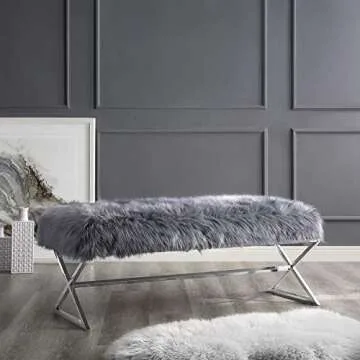 LOCHAS Soft Fluffy Faux Fur Rugs for Bedroom Bedside Rug 3x5 Feet, Washable, Furry Sheepskin Area Rug for Living Room Girls Room, Luxury Shag Carpet Home Decor, White