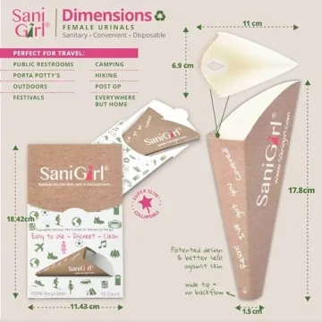 SaniGirl Disposable Pee Funnel for Women | Travel Essential