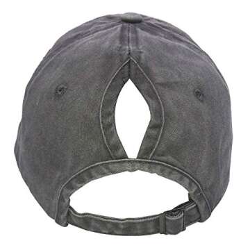 MANMESH HATT Dog Mom Ponytail Baseball Cap Messy Bun Vintage Washed Distressed Twill Plain Hat for Women (Grey, One Size)