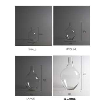 20" Extra Large Glass Floor Vase for Pampas Grass- Big Clear Jug Vases for Table Decor- Modern Heavy Duty 20 Inch Round Glass Belly Vase for Home & Bedroom Decorations, Clear