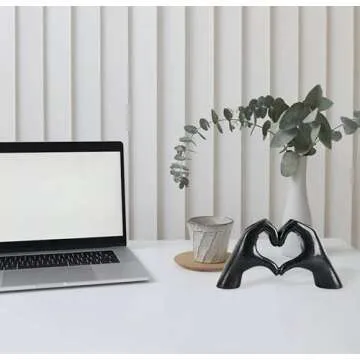 MOYI Black Decor for Living Room Bedroom Bookshelf Coffe Table, Love Finger Aesthetic Statues Boho Wedding Accents Decorations, Knick Knacks Home Decor for Shelves