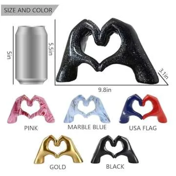 MOYI Black Decor for Living Room Bedroom Bookshelf Coffe Table, Love Finger Aesthetic Statues Boho Wedding Accents Decorations, Knick Knacks Home Decor for Shelves