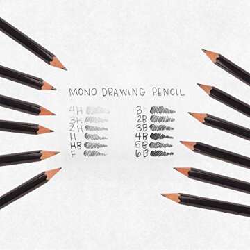 Tombow MONO Drawing Pencil Set 12-Pack with Eraser