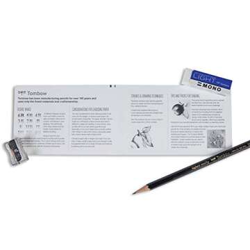 Tombow MONO Drawing Pencil Set 12-Pack with Eraser