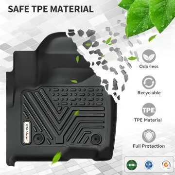 YITAMOTOR Floor Mats Fit for 2019-2024 Toyota RAV4 NO Hybrid, TPE Custom Fit All-Weather RAV Floor Liners, 1st & 2nd Row