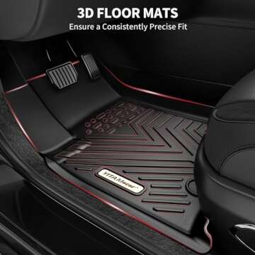 YITAMOTOR Floor Mats Fit for 2019-2024 Toyota RAV4 NO Hybrid, TPE Custom Fit All-Weather RAV Floor Liners, 1st & 2nd Row
