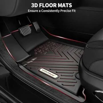 YITAMOTOR Floor Mats Fit for 2019-2024 Toyota RAV4 NO Hybrid, TPE Custom Fit All-Weather RAV Floor Liners, 1st & 2nd Row