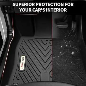 YITAMOTOR Floor Mats Fit for 2019-2024 Toyota RAV4 NO Hybrid, TPE Custom Fit All-Weather RAV Floor Liners, 1st & 2nd Row