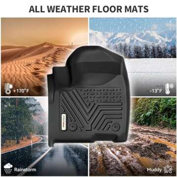 YITAMOTOR Floor Mats Fit for 2019-2024 Toyota RAV4 NO Hybrid, TPE Custom Fit All-Weather RAV Floor Liners, 1st & 2nd Row