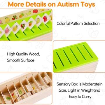 AugToy Wooden Montessori Toys for 1 2 3 Year Old Toddlers Fine Motor Skills Toys Color Shape Matching Sorting Puzzles Box Educational Learning Toy for Kids 1-3 Boys Girls Christmas Birthday Gifts