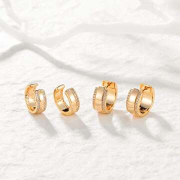 MEVECCO Dainty Cabled Wide Thick Chunky Ear Cuff Earrings 18K Gold Bold Cartilage Non Pierced Ear Cuff Tiny Dainty Simple Minimalist Delicate Handmade Hypoallergenic Chunky Ear Jewelry Gift for Her