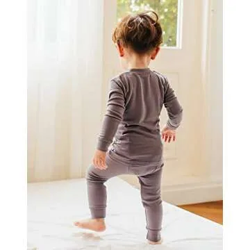 Vaenait Kids Toddler Long Sleeve Modal Sleepwear Pajamas 2pcs Set Modal Grey XS