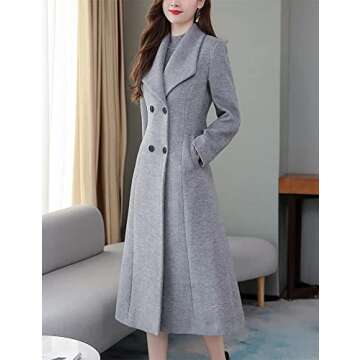 IDEALSANXUN Long Wool Coats for Women Fall Winter 2023 Double Breasted Trench Coats Peacoats Jackets...
