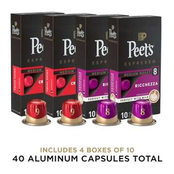 Peet's Coffee, Medium Roast Espresso Capsules Variety Pack, Compatible with Nespresso Original Machi...