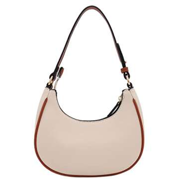Small Crescent Shoulder Bag Under the Arm Purse (Nude/Tan)
