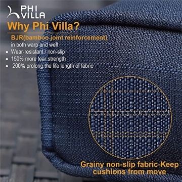 PHI VILLA 13-Piece Outdoor Wicker Sofa Set with Fire Pit