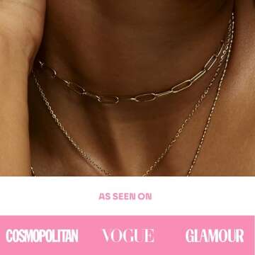 Hey Harper Gold Necklace For Women Trendy Chain - Gift for Women - 14K Golden PVD Coating Waterproof...