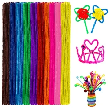 Anvin Pipe Cleaners 100 Pcs 10 Colors Chenille Stems for DIY Crafts Decorations Creative School Proj...