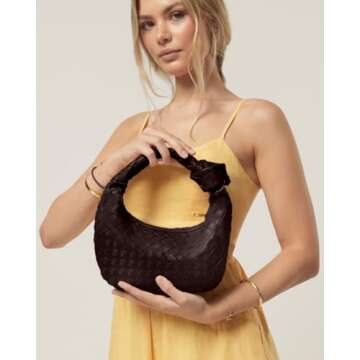 Woven Bag for Women - Woven Purses - Small Hobo Bags - Fashion Knotted Top Handle Handbags Clutch - ...